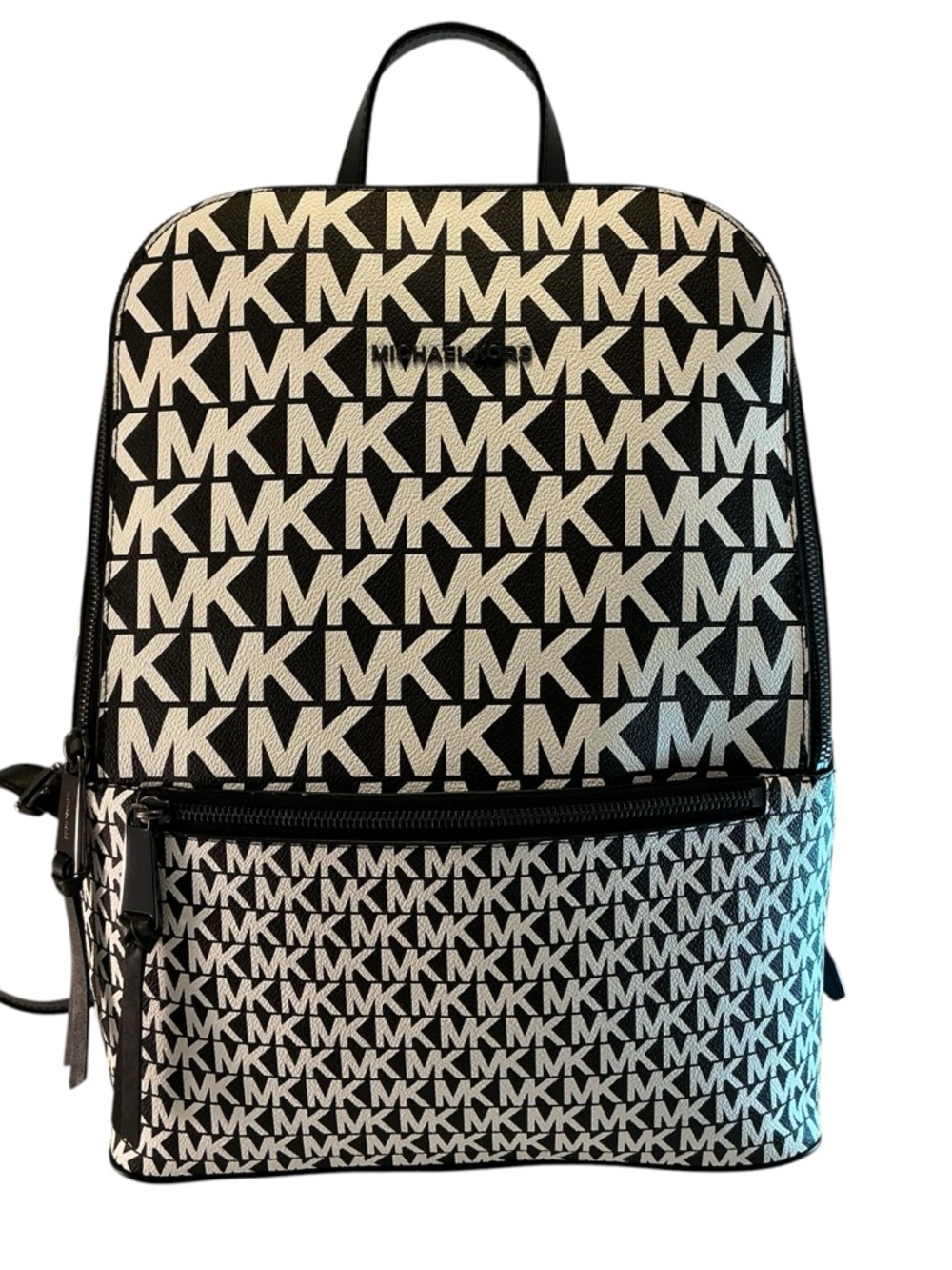 Michael Kors Bag "Toby" Black & White Graphic MK Logo Backpack, Work Bag